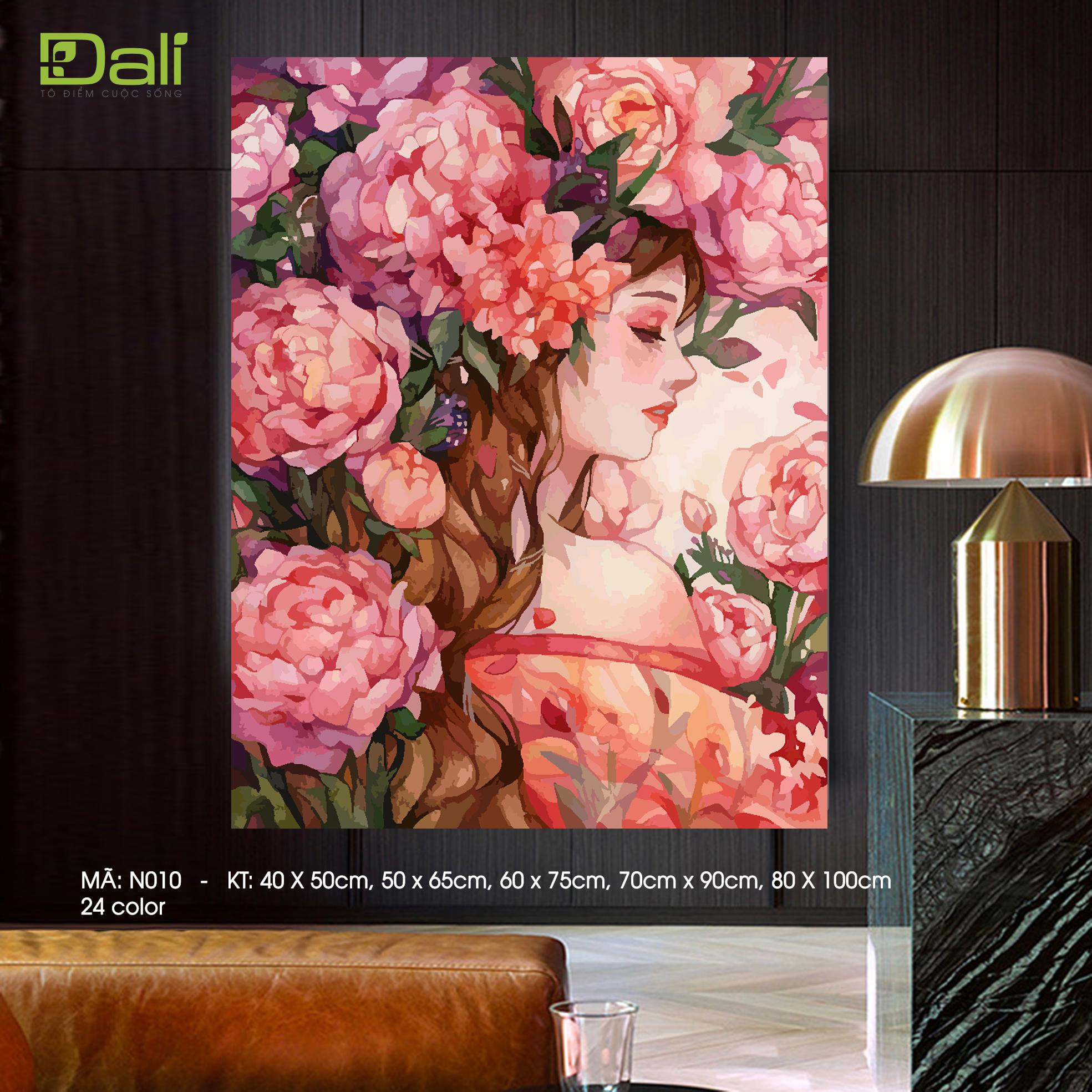Tranh treo tường tự tô màu số hóa DALI Tranh Nàng thơ N010