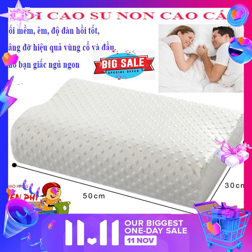 Gối cao su non zara gối ngủ cao su cho người mất ngủ , chống ngáy giúp ngủ ngon giấc