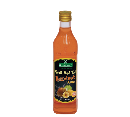 Siro Golden Farm Chai Thủy Tinh hương hạt dẻ (Hazenut) Chai 520ml syrup pha chế, trà, trà sữa, si rô