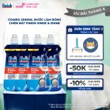 Combo 2000Ml Nước Làm Bóng Chén Bát Finish Rinse & Shine