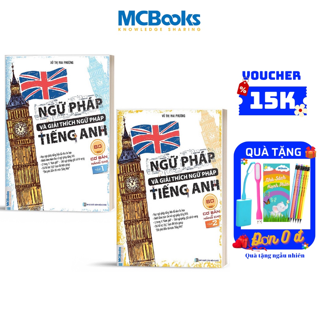 Sách - combo ngữ pháp và giải thích ngữ pháp tiếng anh cơ bản và nâng cao 80/20