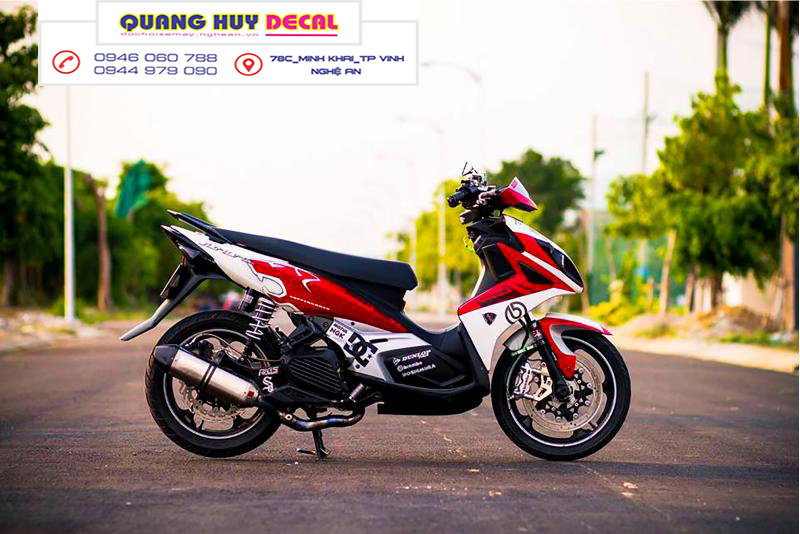 Tem trùm Nouvo trắng đỏ - Độ dán team trùm decal xe máy Nouvo trắng đỏ - Team trùm decal xe máy Nouvo rẻ đẹp và chất