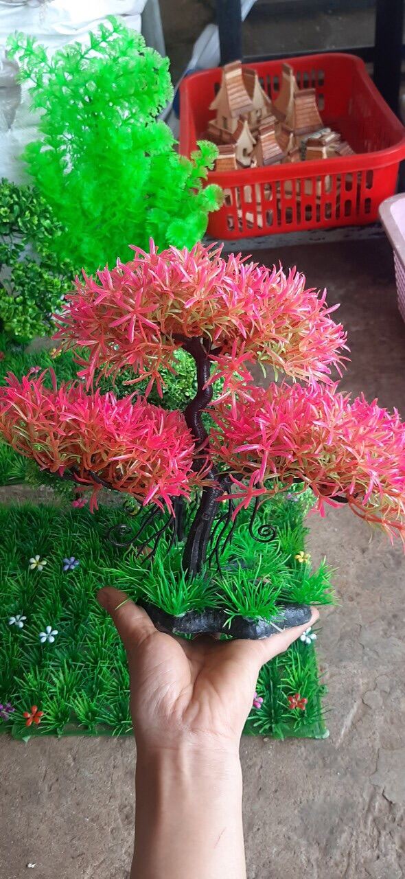 Cây bon sai bằng nhựa trang trí hồ cá, bể cá, cảnh nhân tạo