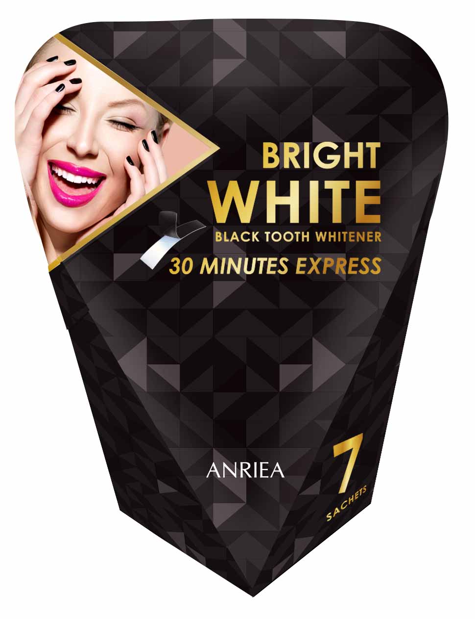 [Liệu Trình 7 Ngày Miếng Dán] Miếng Dán Trắng Răng Anriea Black Tooth Whitening - 30 Minutes Express