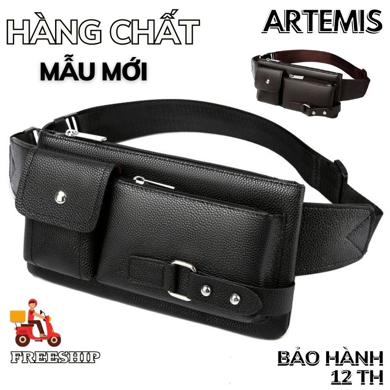 [FREESHIP TOÀN QUỐC] Túi đeo bụng nam da đeo chéo ngực vai kích thước nhỏ gọn chính hãng Artemis P02Z7W6 hiện đại lịch lãm cá tính mẫu mới đi chơi, du lịch, đi tiệc, đi làm công sở, hàng đẹp, cao cấp sang trọng, chất Siêu bền