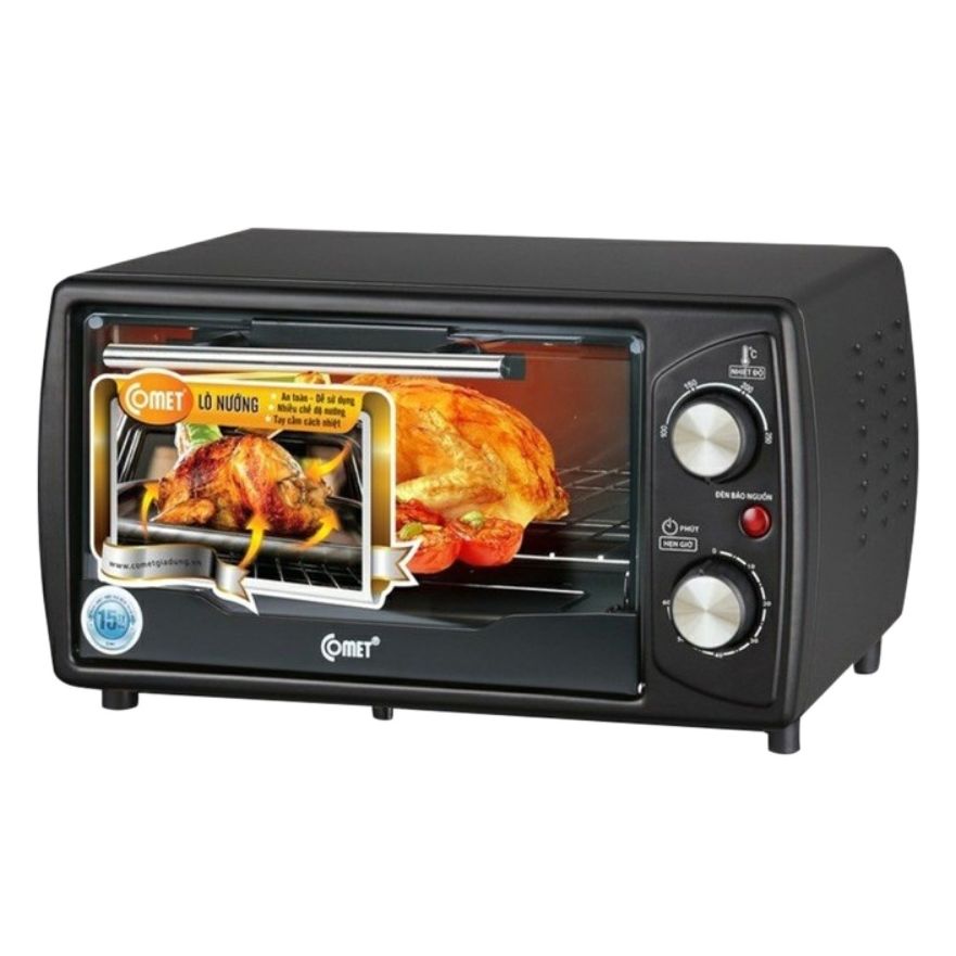 Lò nướng điện đa năng comet 10 lít, cs 1000w cm-6510 lò nướng thùng tiện lợi và phù hợp gia đình 4 người