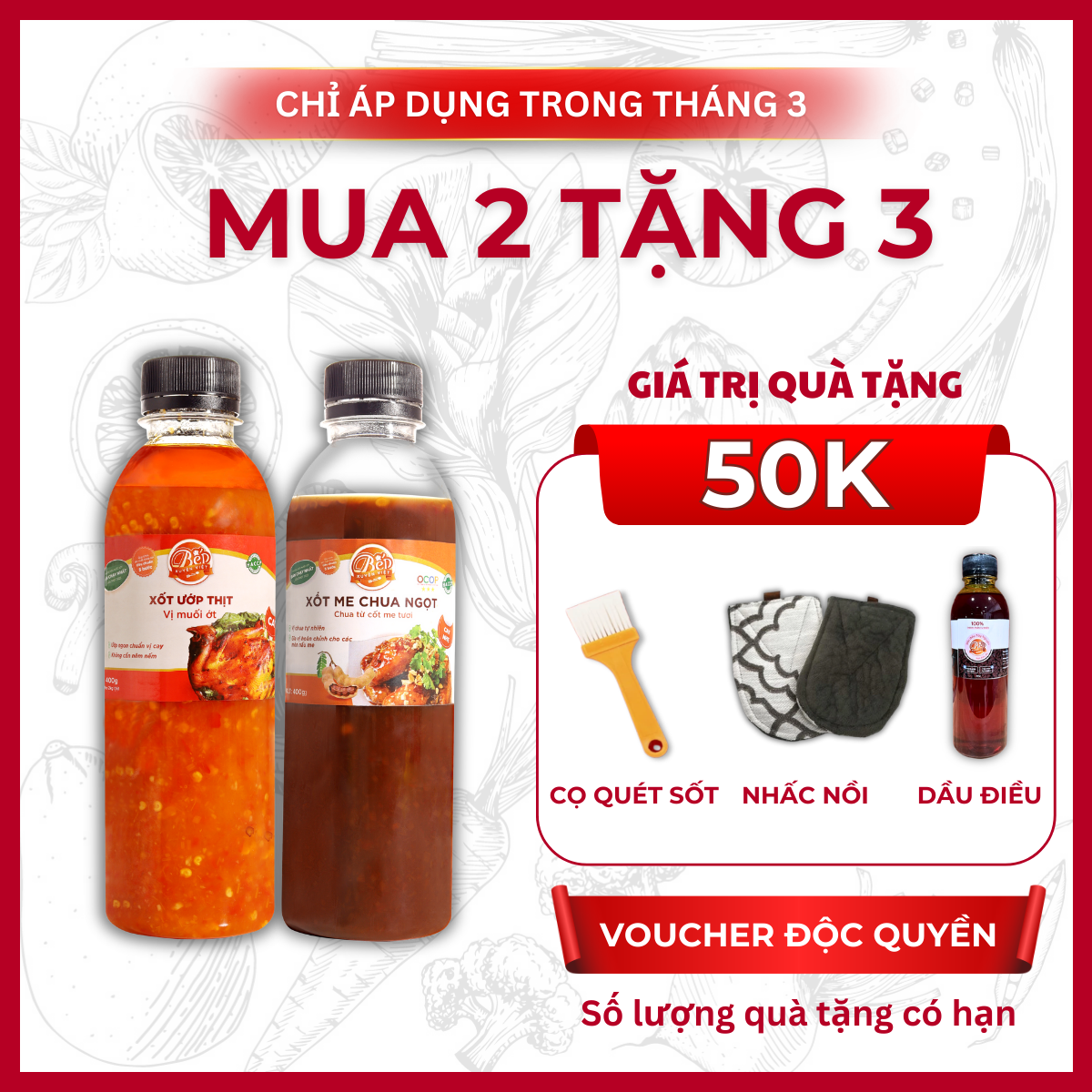 [HỎA TỐC] Combo 2 chai Sốt ướp thịt nướng Muối Ớt, Me chua ngọt dùng cho hải sản, tôm, heo ướp 2-3kg