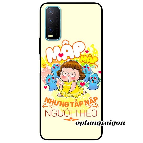 Ốp Cường Lực Dẻo Đen Dành Cho Vivo Y20 / Vivo Y20s Mẫu Mập Tấp Người Theo Girl