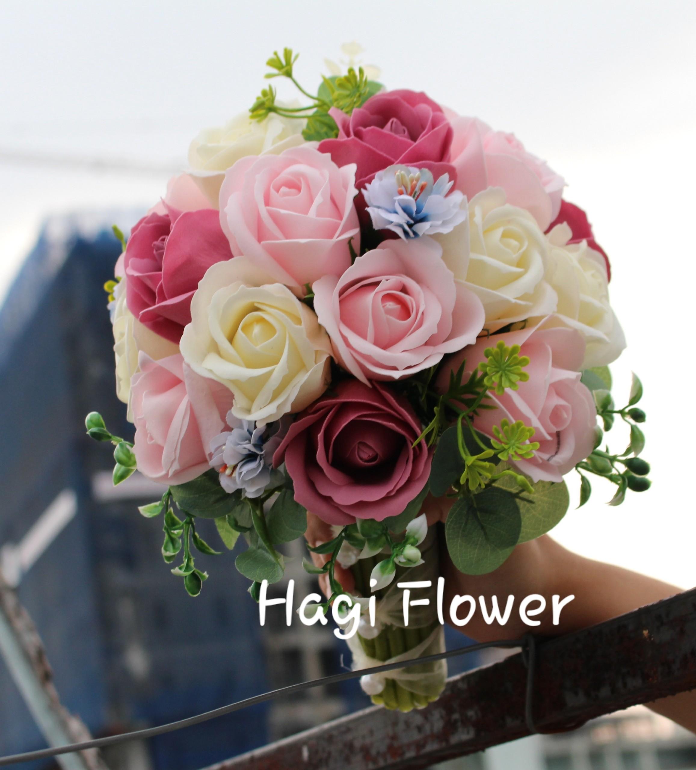 [HCM]Hoa cưới cầm tay hoa hồng sáp TrueLove