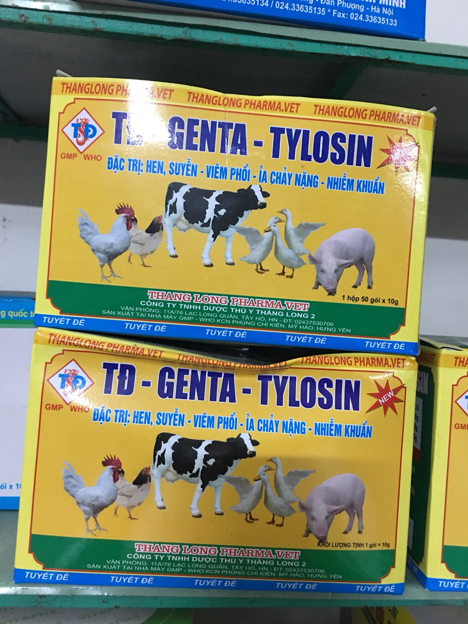 5 gói gentatylosin (10gam/gói) - chỉ dùng trong thú y