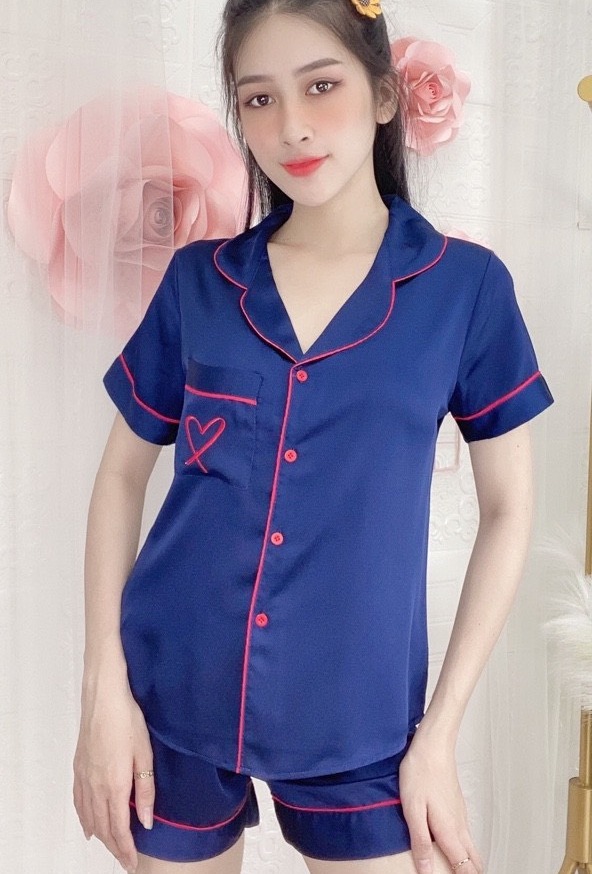 Bộ pijama đùi lụa satin size m-l-xl có túi sâu