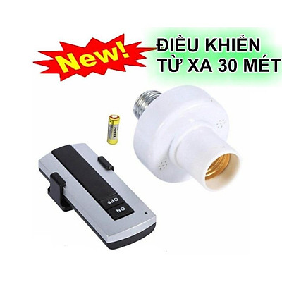 Đui đèn điều khiển từ xa loại đui xoáy E27 phù hợp các bóng đèn Việt Nam chất liệu mạ vàng cao cấp đui đèn cảm ứng đuôi đèn điều khiển từ xa