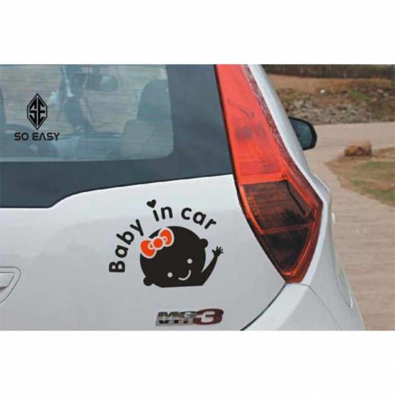 Decal ô tô baby in car