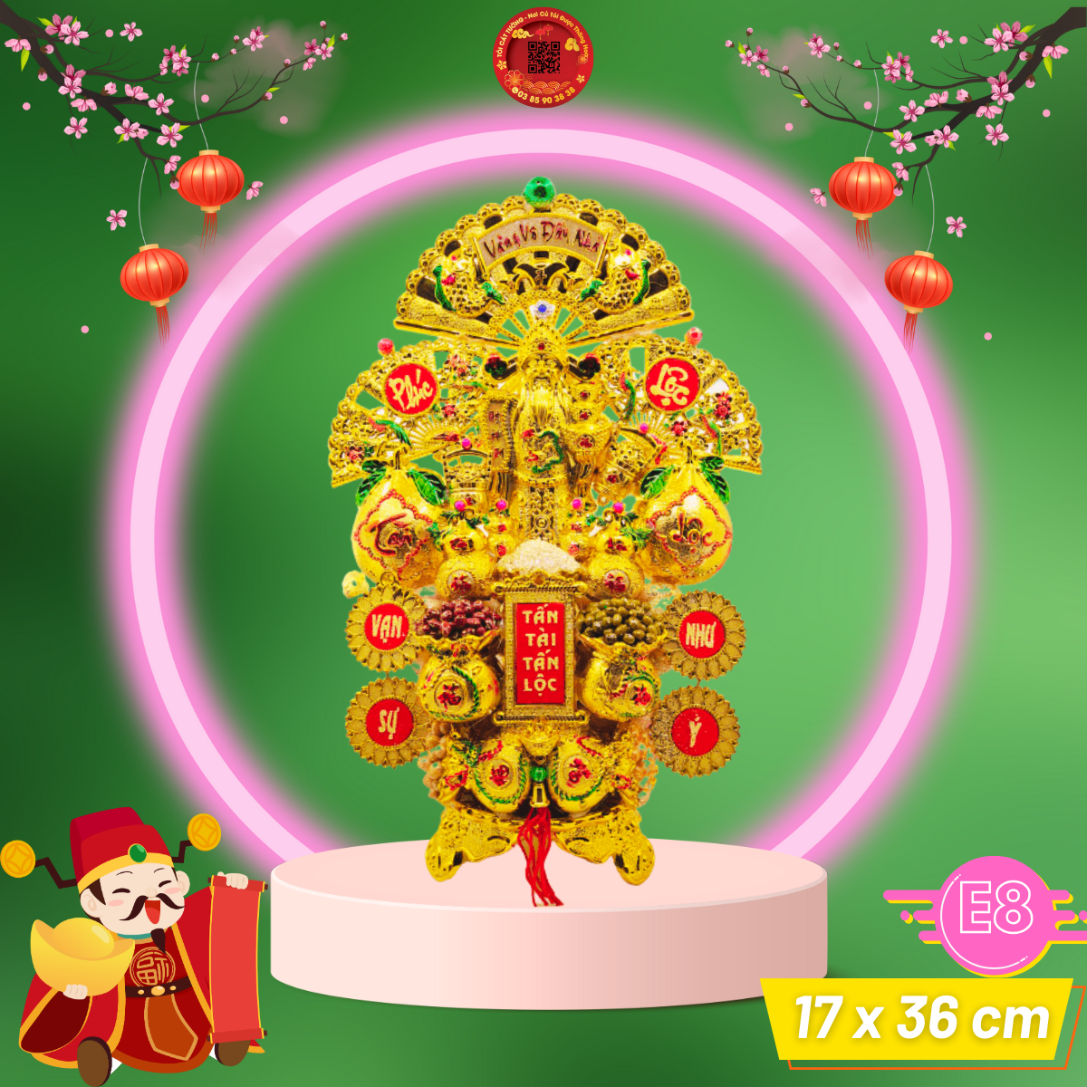 Tháp tỏi tài lộc cao cấp vàng vô đầy nhà - TỎI CÁT TƯỜNG