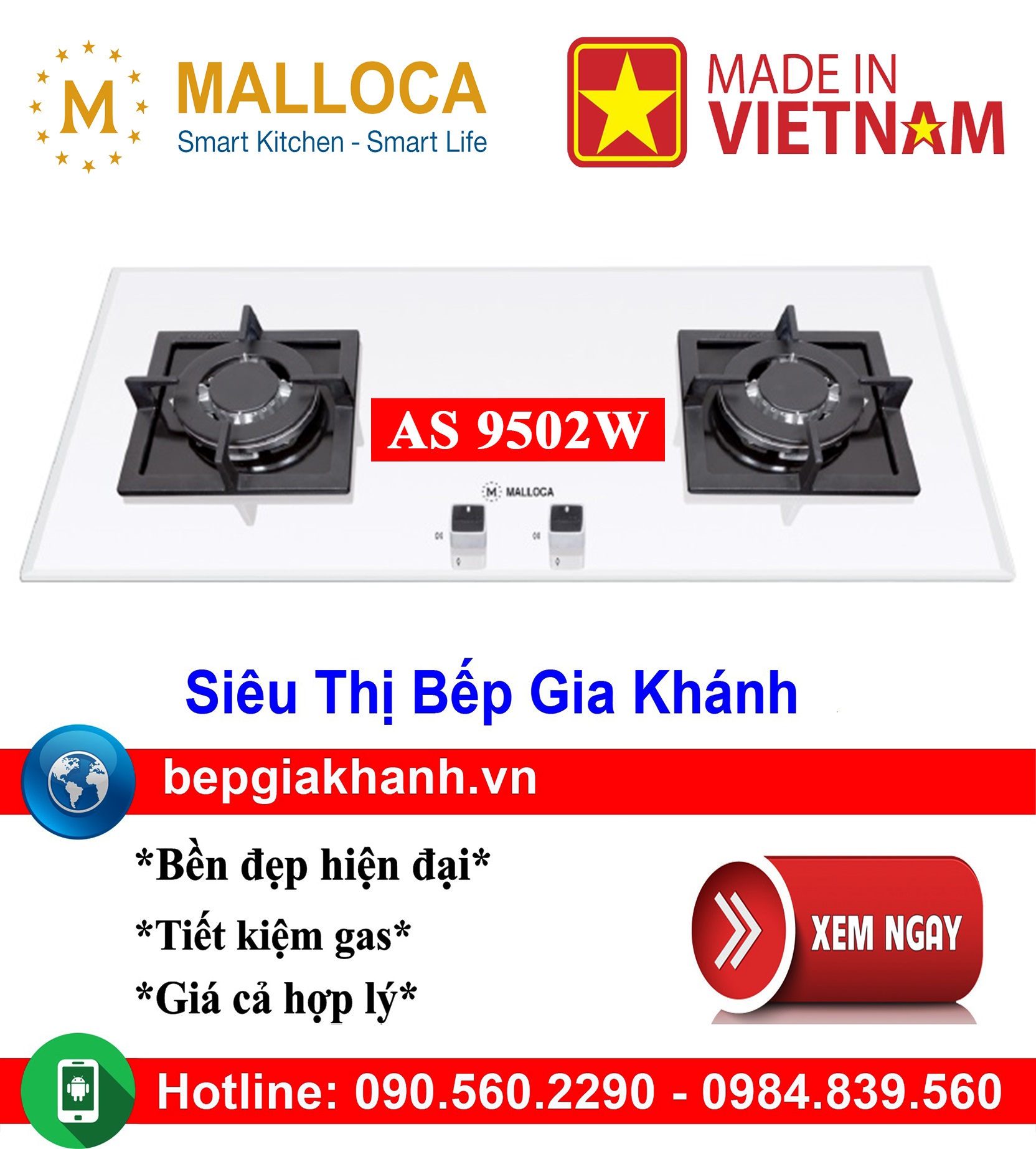 [HCM]Bếp gas âm 2 vùng nấu Malloca AS 9502W lắp ráp Việt Nam, bếp gas, bếp gas đôi, bếp gas đơn, bếp gas âm, bếp ga, bếp ga đôi, bếp ga đơn, bếp ga âm, bep ga, bep gas