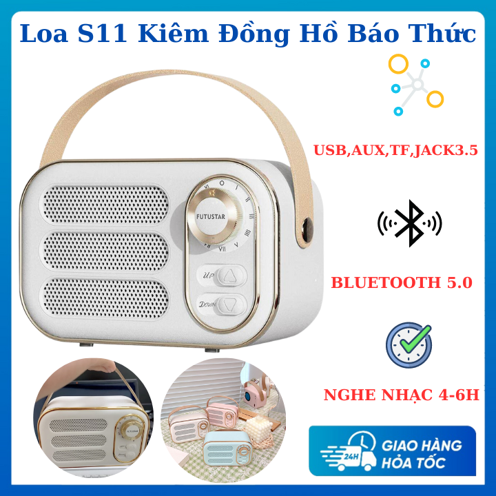 Loa bluetooth cổ điển mini dw13 vintage - âm thanh 3d, bluetooth 5.0, hỗ trợ kết nối usb, aux và thẻ nhớ tf, đa màu sắc, bảo hành 12 tháng