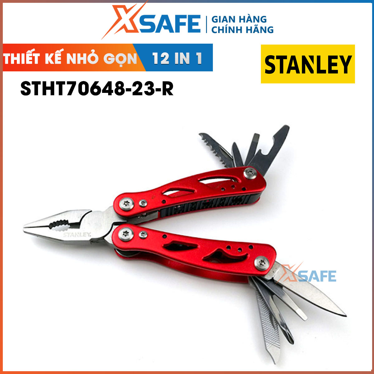 Kềm xếp đa năng 12 in 1 stanley stht70648-23-r hợp kim cao cấp không gỉ kềm đa năng stanley được thiết kế nhỏ gọn tiện lợi