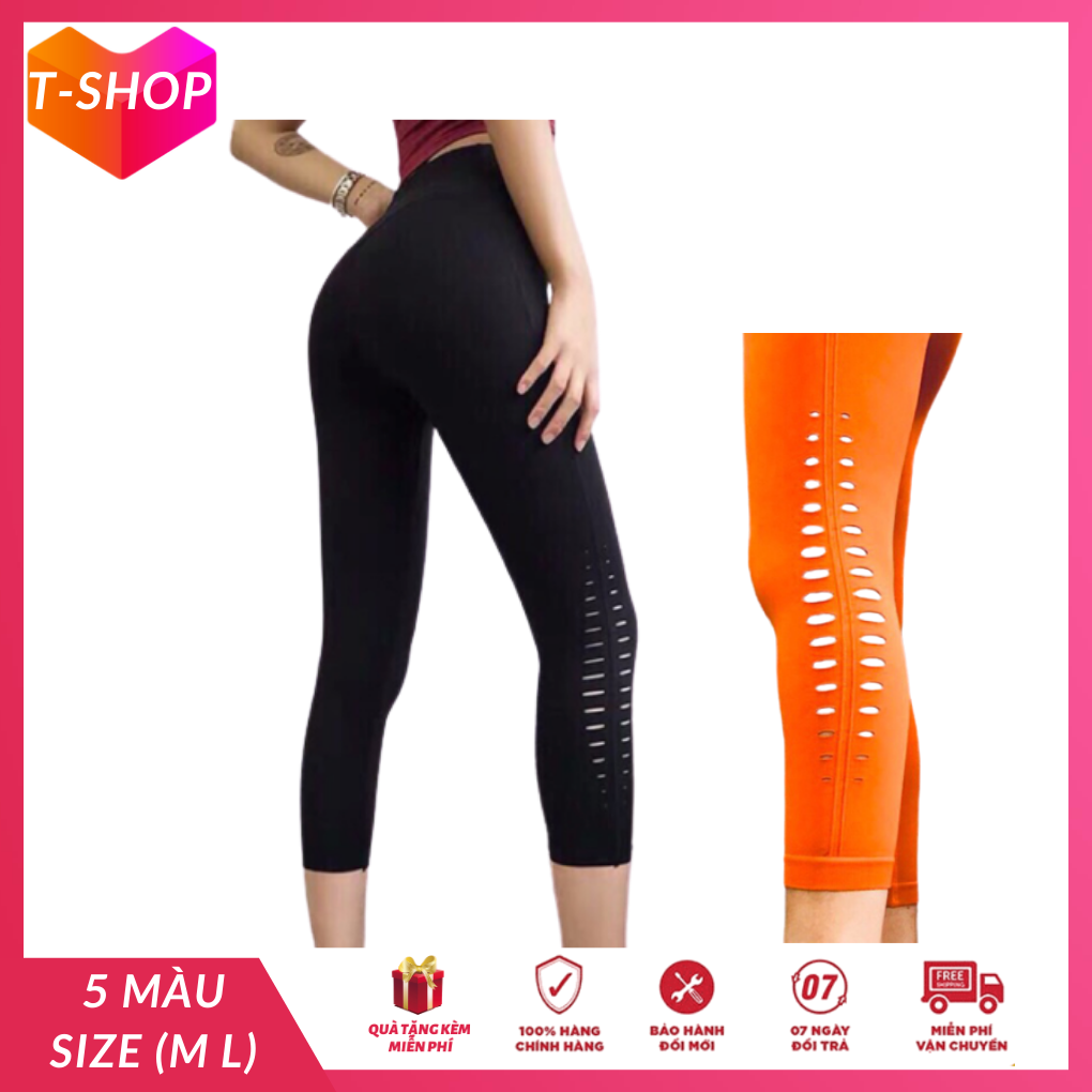 [HCM]Quần thể thao nữ lửng đục lỗ lazer hàng cao cấp đồ tập yoga xịn aerobic zumba fitness-CR014