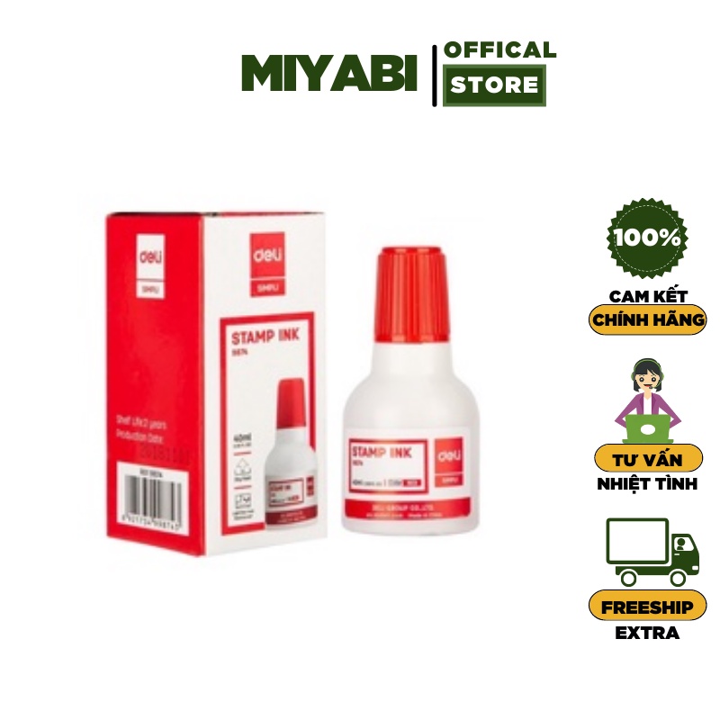 Mực dấu đỏ deli 9874