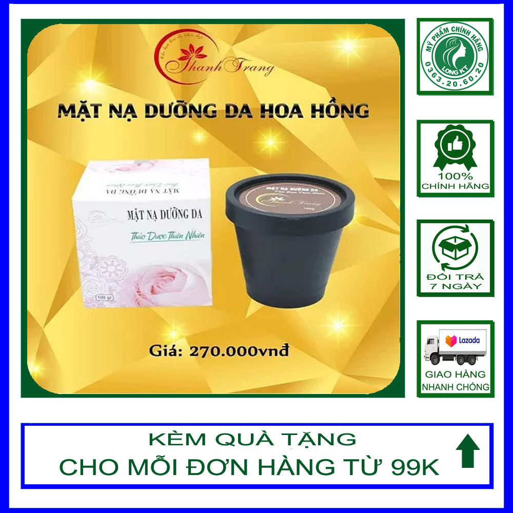 "[Thanh Trang] Bột mask Hoa Hồng dưỡng da Thanh Trang - Bột rửa mặt 100gr