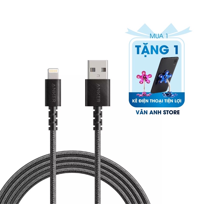 Cáp sạc anker powerline select+ lightning dài 1.8m - a8013- dây sạc tiện lợi cho iphone đầu usb tích hợp nhiều thiết bị