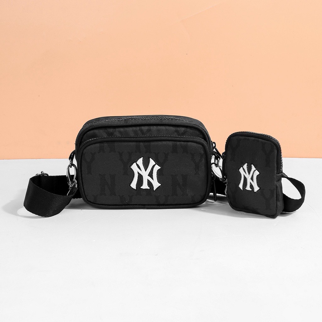 Túi đeo chéo thời trang nam nữ MLB đeo hông unisex chống nước kèm túi nhỏ họa tiết NY phong cách Hàn quốc QASA