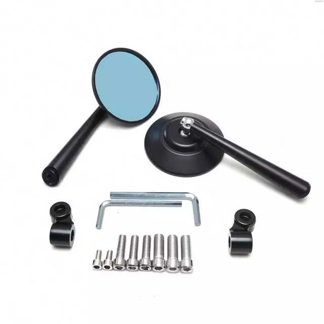 ( Giá 1 Cái ) Gương Tròn Rizoma Cao Cấp Hợp Kim Nhôm CNC Gắn Xe Máy, Xe Điện. Gương kiếng tròn kiểu rizoma cao cấp