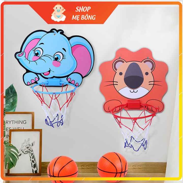 Bộ đồ chơi Bóng Rổ treo tường tiện ích - Bộ đồ chơi ném bóng rổ dán tường nghộ nghĩnh, cho bé vui chơi (Gồm 5 món)
