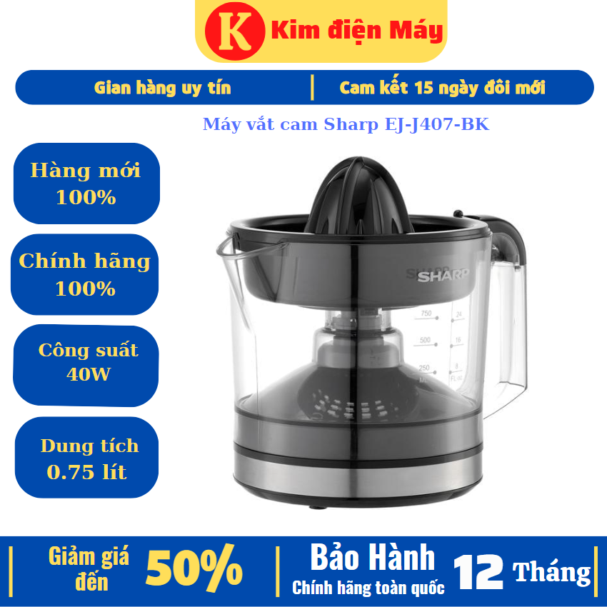 Máy vắt cam sharp ej-j407-bk-40w bảo hành 12 tháng toàn quốc