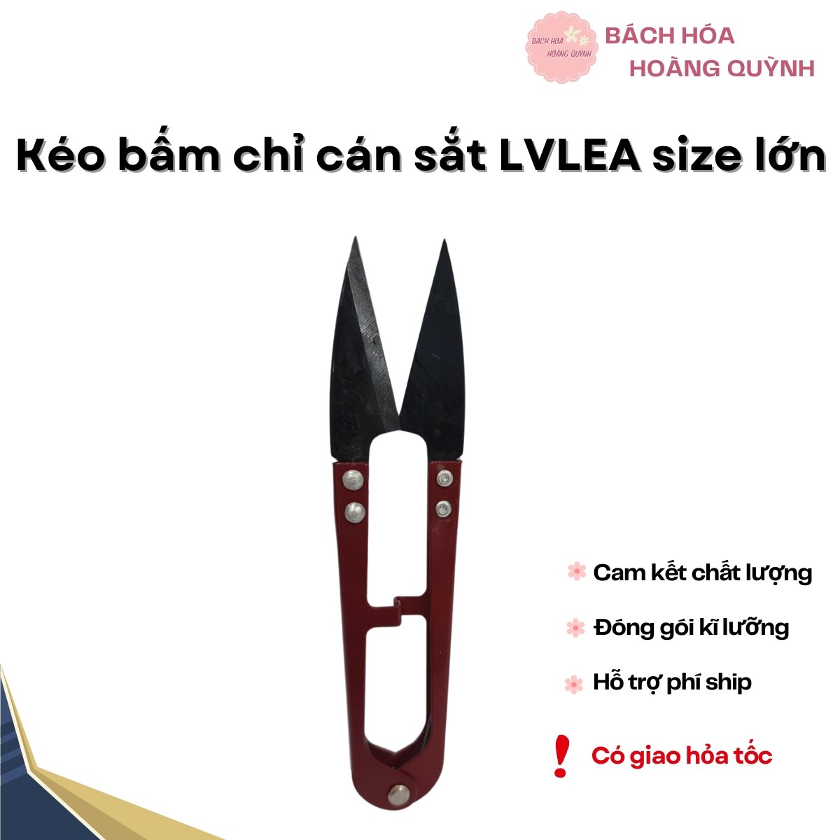 Cây kéo bấm chỉ loại lớn cán sắt lưỡi đen lvlea .