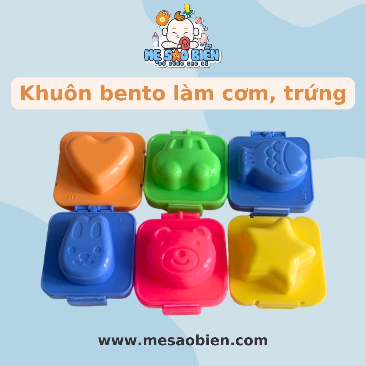 Khuôn bento làm cơm trứng bánh cho bé ăn dặm