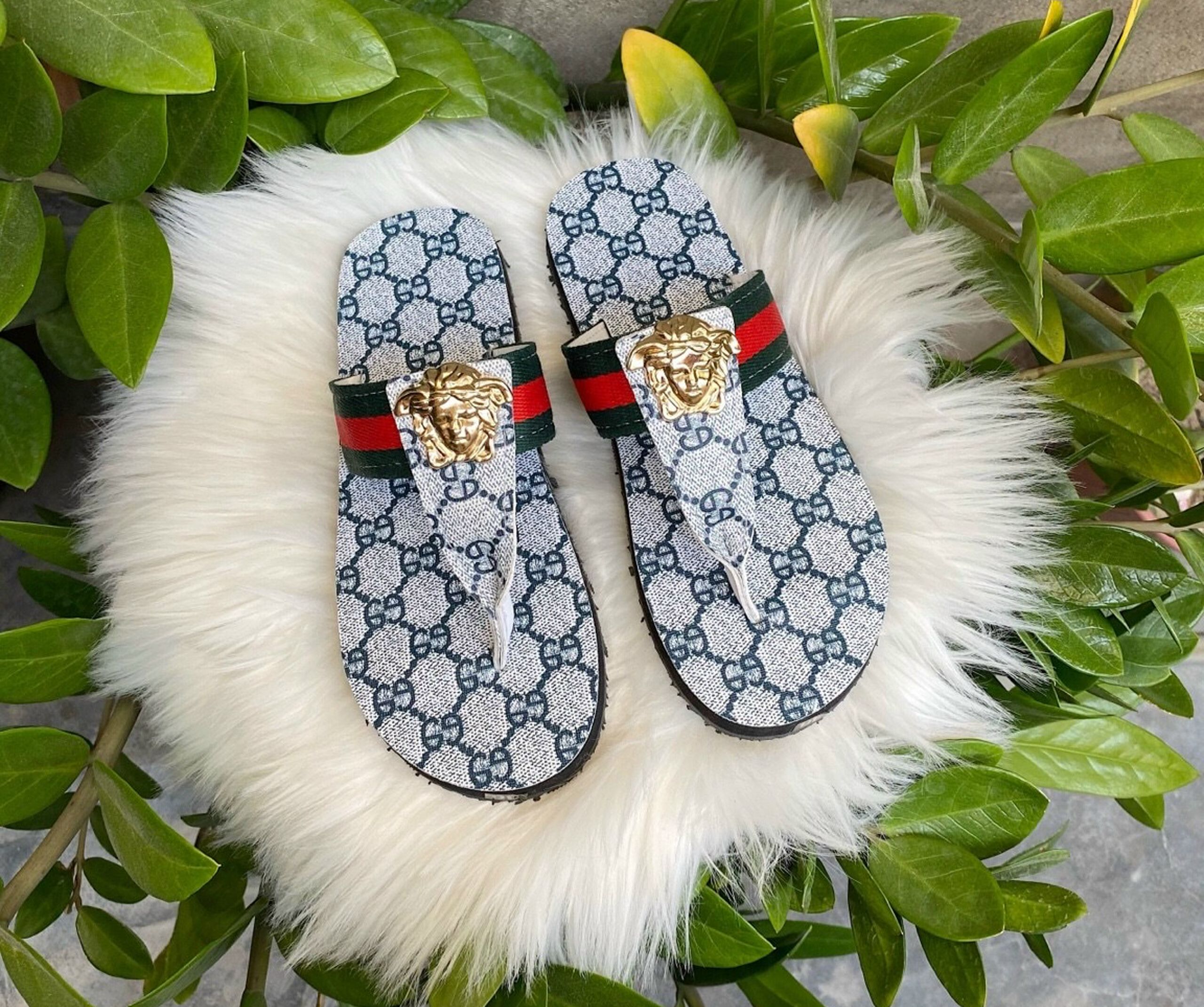 Sandal đồng nai đế xanh gg quai phối dù