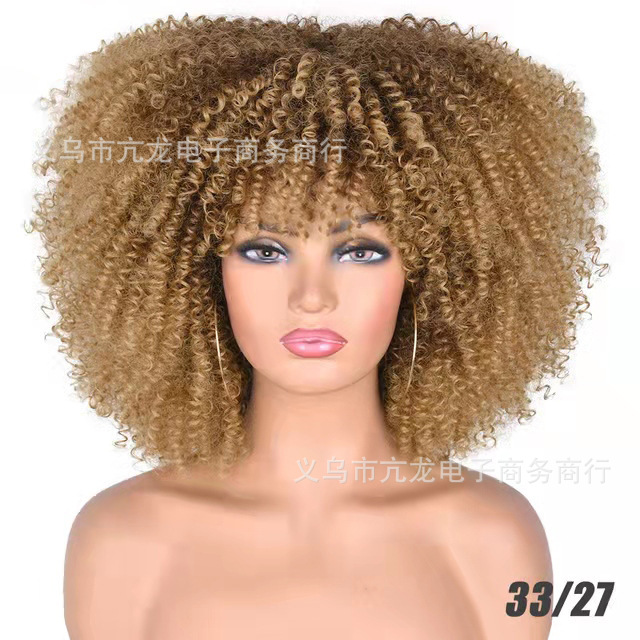 European and American wigs, African short curly hair, women's wigs
