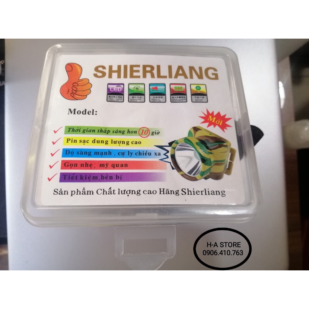 Đèn pin led đội đầu sạc shierliang d-203a chóa 60mm