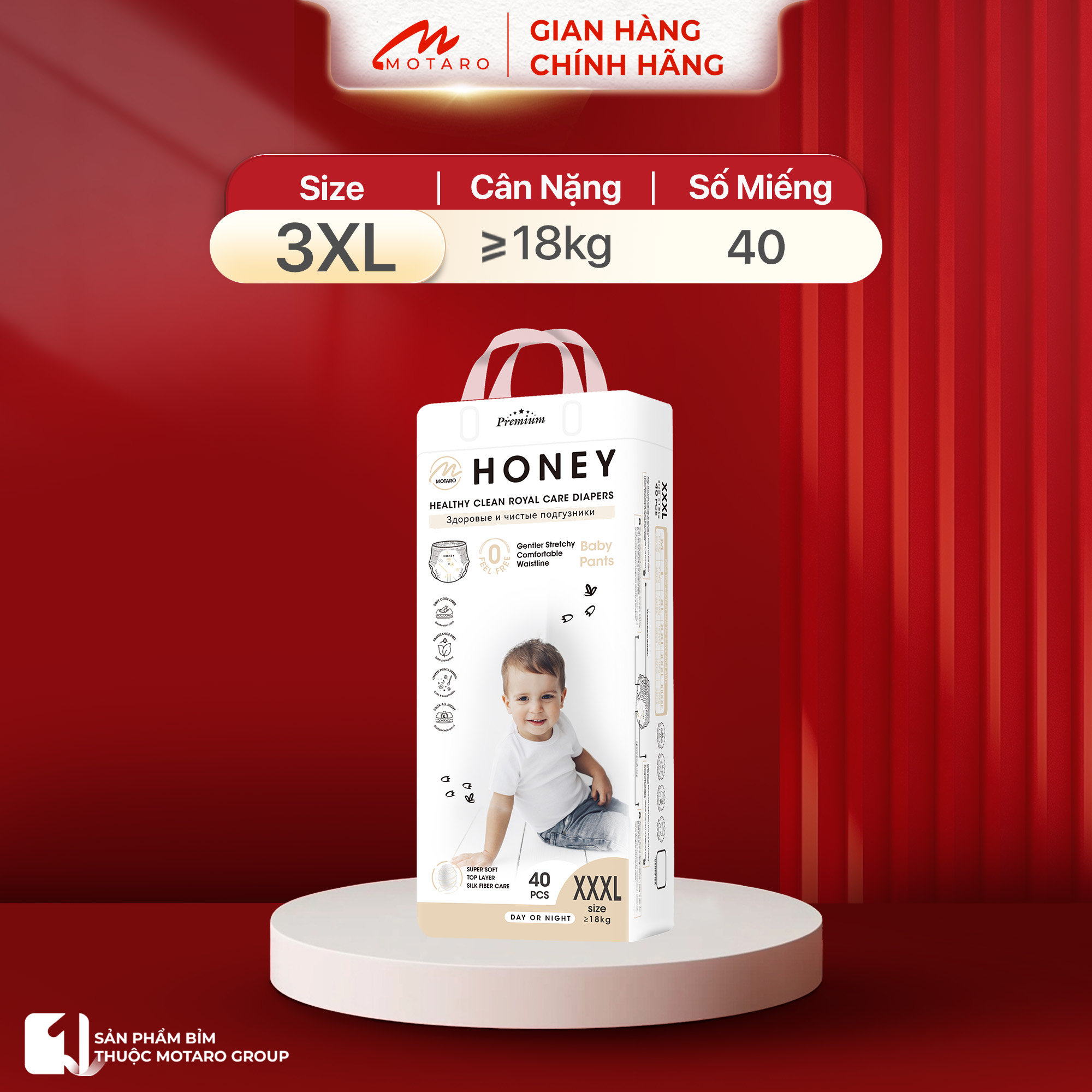 Combo of 3 Packs of Honey Premium Diapers/Diapers with Genuine Soft, Breathable Pants for Baby - 3