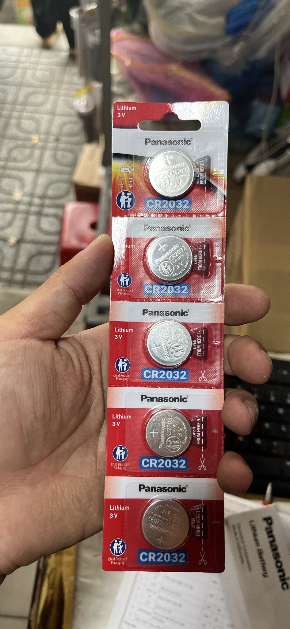 Vỉ 5 viên pin cr2032 panasonic chính hãng