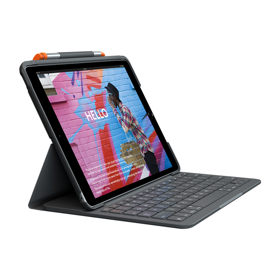 [HCM]Bàn Phím Bluetooth Kiêm Bao Da Logitech Slim Folio Cho iPad Gen 7 / iPad Air 3