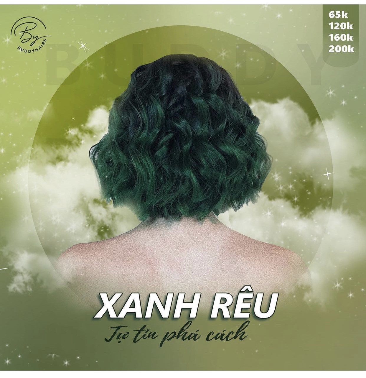 Bộ nhuộm tóc màu Xanh Rêu hot trend (tặng trợ nhuộm, tặng gang tay, hướng dẫn sử dụng), Hàng chuẩn, bền màu 6 tháng