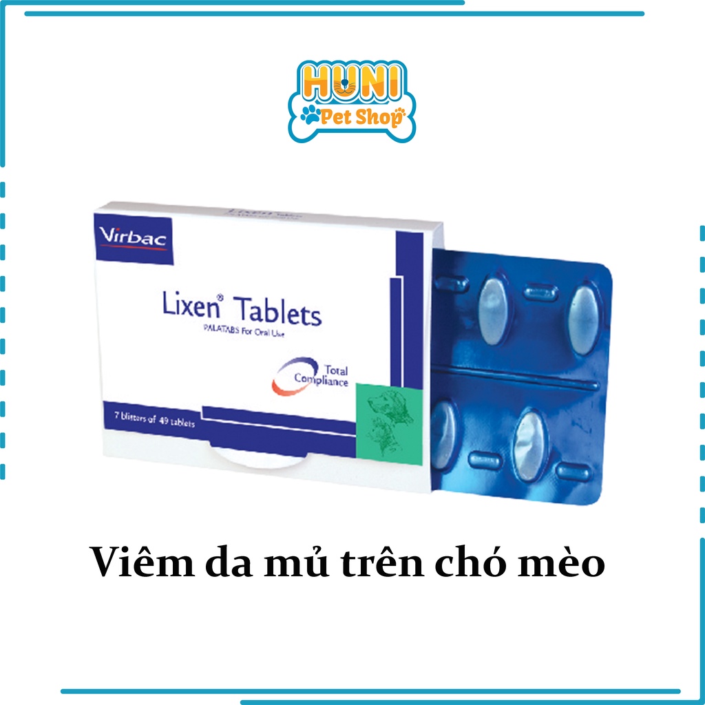 1 hộp lixen tablet virbac - giải quyết các vấn đề về da & tiết niệu trên chó mèo huni petshop