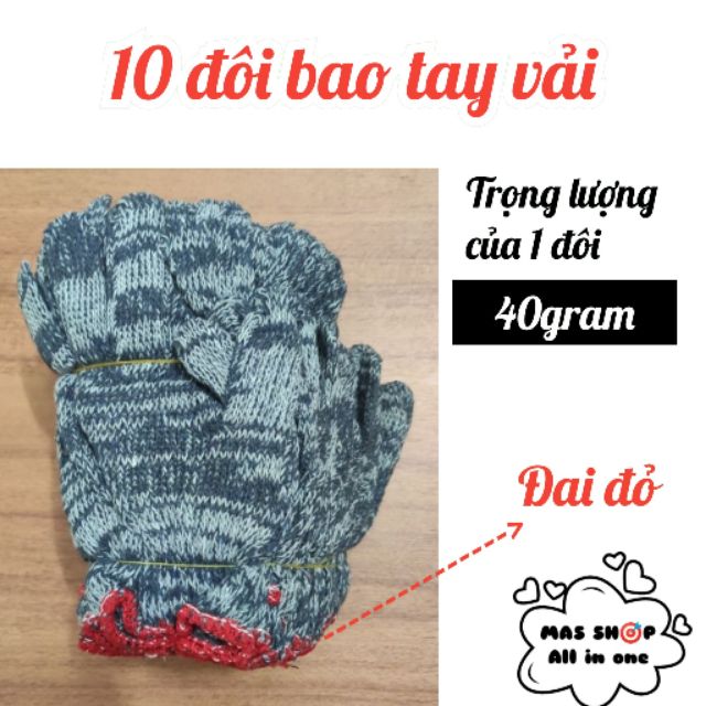 10 đôi bao tay vải lao động