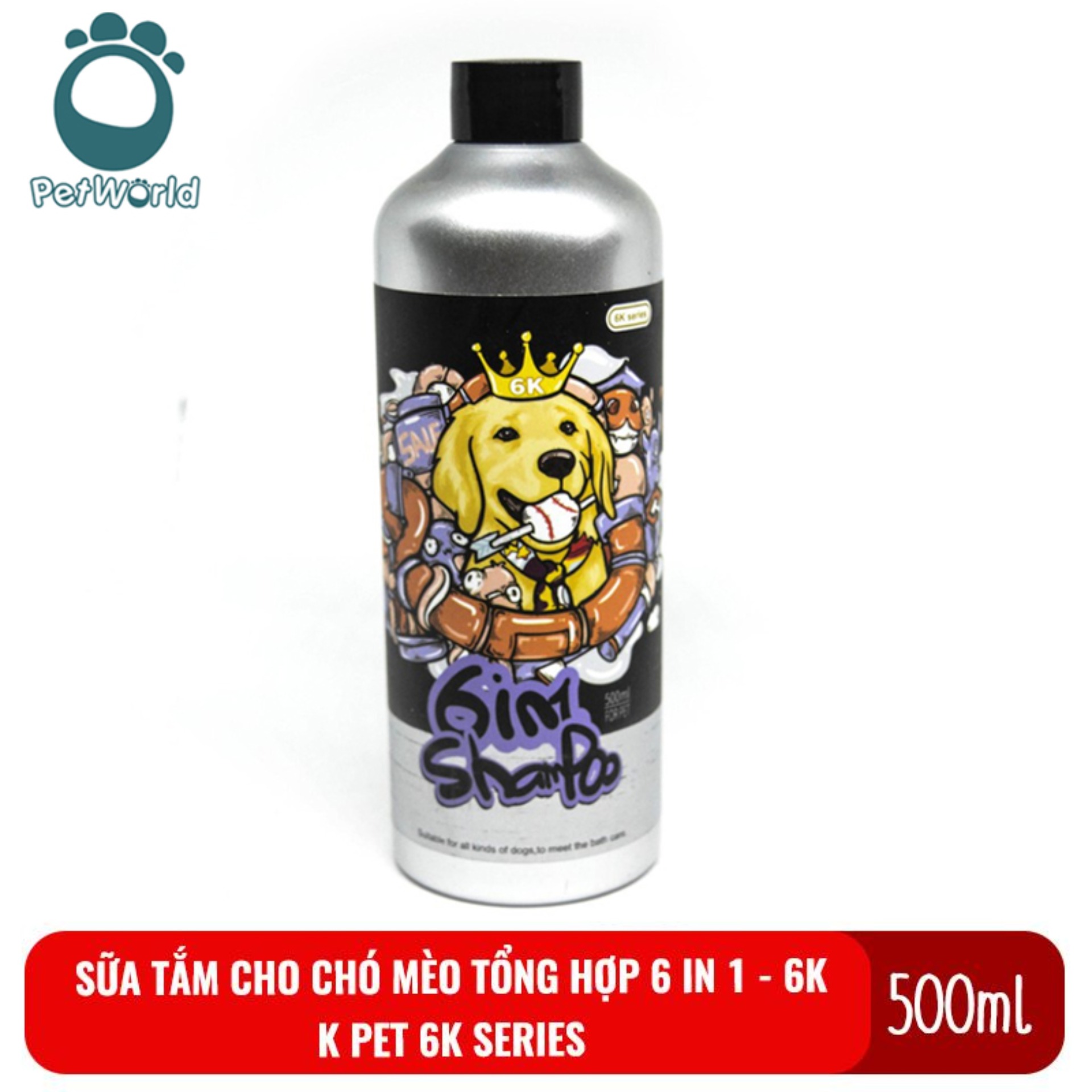 Sữa tắm cho chó mèo loại tổng hợp 6 in 1 K PET 6K Series 500ml