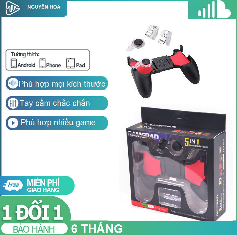 3in1 Bộ tay cầm geme kèm joystick và bộ 2 nút controller chơi game PUPG, FF, Liên Quân, Tốc Chiến mới 2020