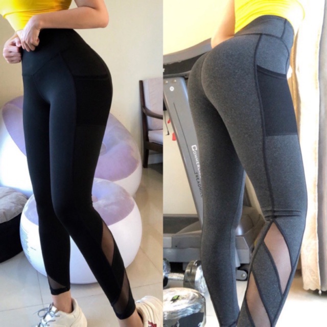 Quần dài nữ phối lưới tập gym,yoga siêu đẹp