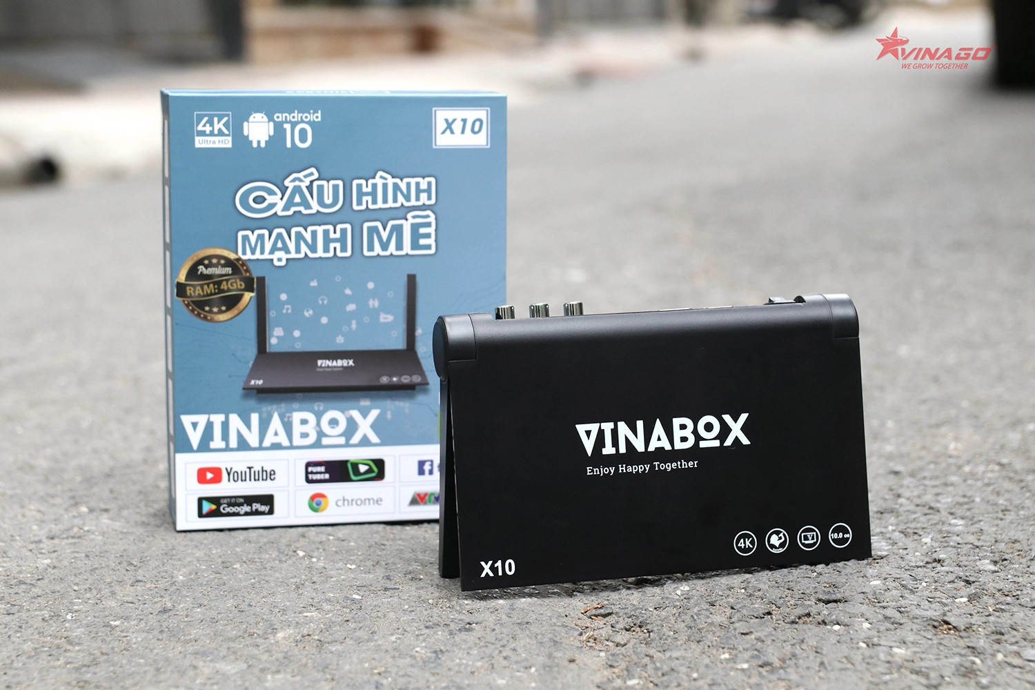 Android tivi box vinabox x10 phiên bản mới 2023- ram 4g rom 32g android 10.0 _ hàng chính hãng