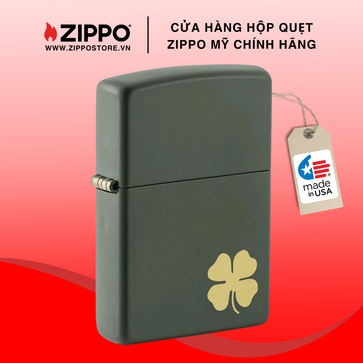 Bật lửa zippo four leaf clover 49796