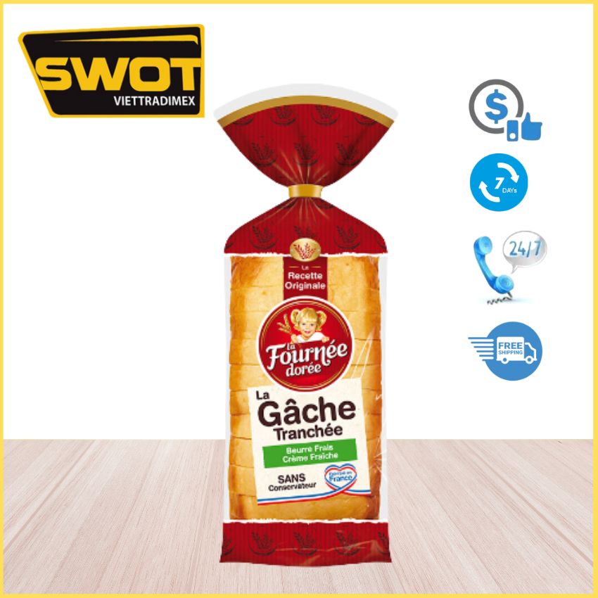 [Free ship: MAX, quà tặng voucher giảm giá 30k], Bánh mì La Fournee doree brioche Tressee Beurre - 500g- Pháp,SWOT, LAZ-BAH000019, Bánh mì sandwich lát mỏng,  Pháp- 500g, Quà tặng Voucher giảm giá 30k