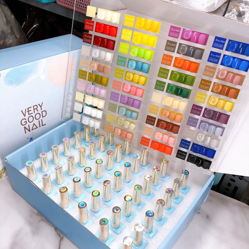 Bộ sơn móng tay, sét sơn gel cao cấp, sơn gel thạch very good nail 40 màu, bộ sơn gel thạch trong suốt màu xinh phong cách hàn quốc chất sơn đặc, lên màu đẹp chuẩn tự nhiên