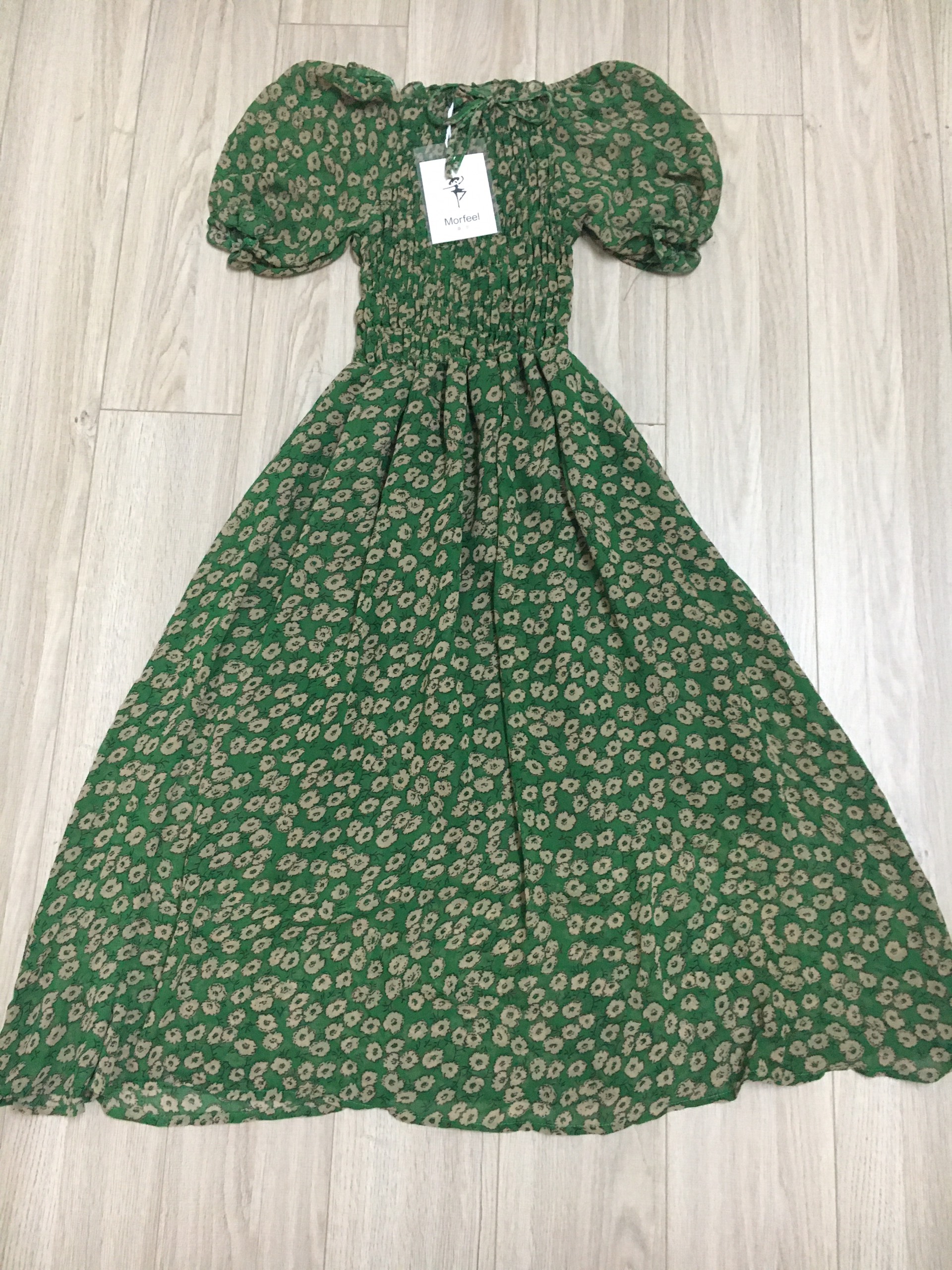 Đầm váy nữ hoa nhí thời trang hàn quốc , váy đầm chun ngực dễ thương, váy vintage tay bo phồng siêu đẹp(ảnh thật)