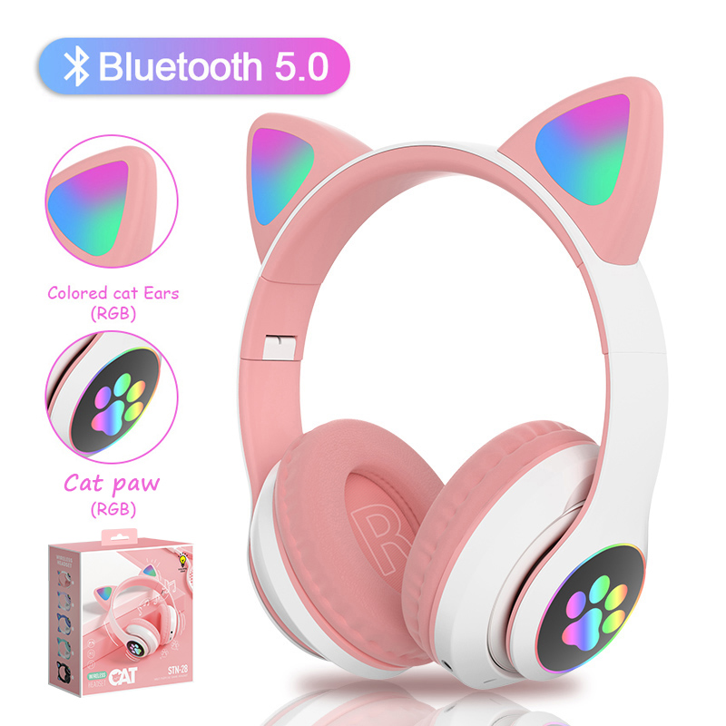 ( tai nghe chụp tai 🎧)TAI NGHE TAI MÈO BLUETOOTH CATEAR ĐÈN LED🎀(có mic) hàng chính hãng bảo hành 1 đổi 1 trong vòng 6 tháng.