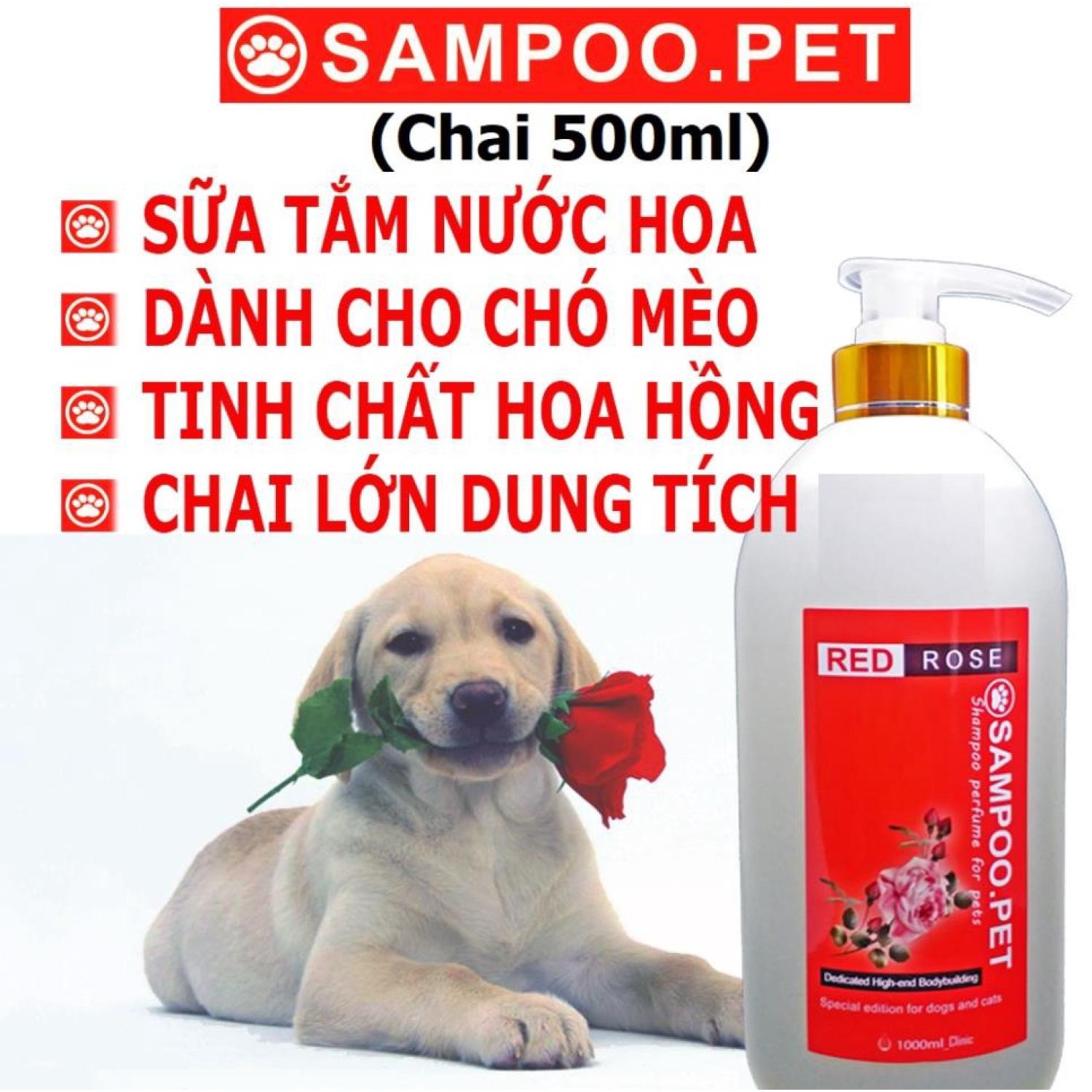 Sữa Tắm Chó mèo Sampoo.pet 500ml thơm quý phái -Sữa tắm nước hoa cho thú cưng Thơm lâu tận 22h